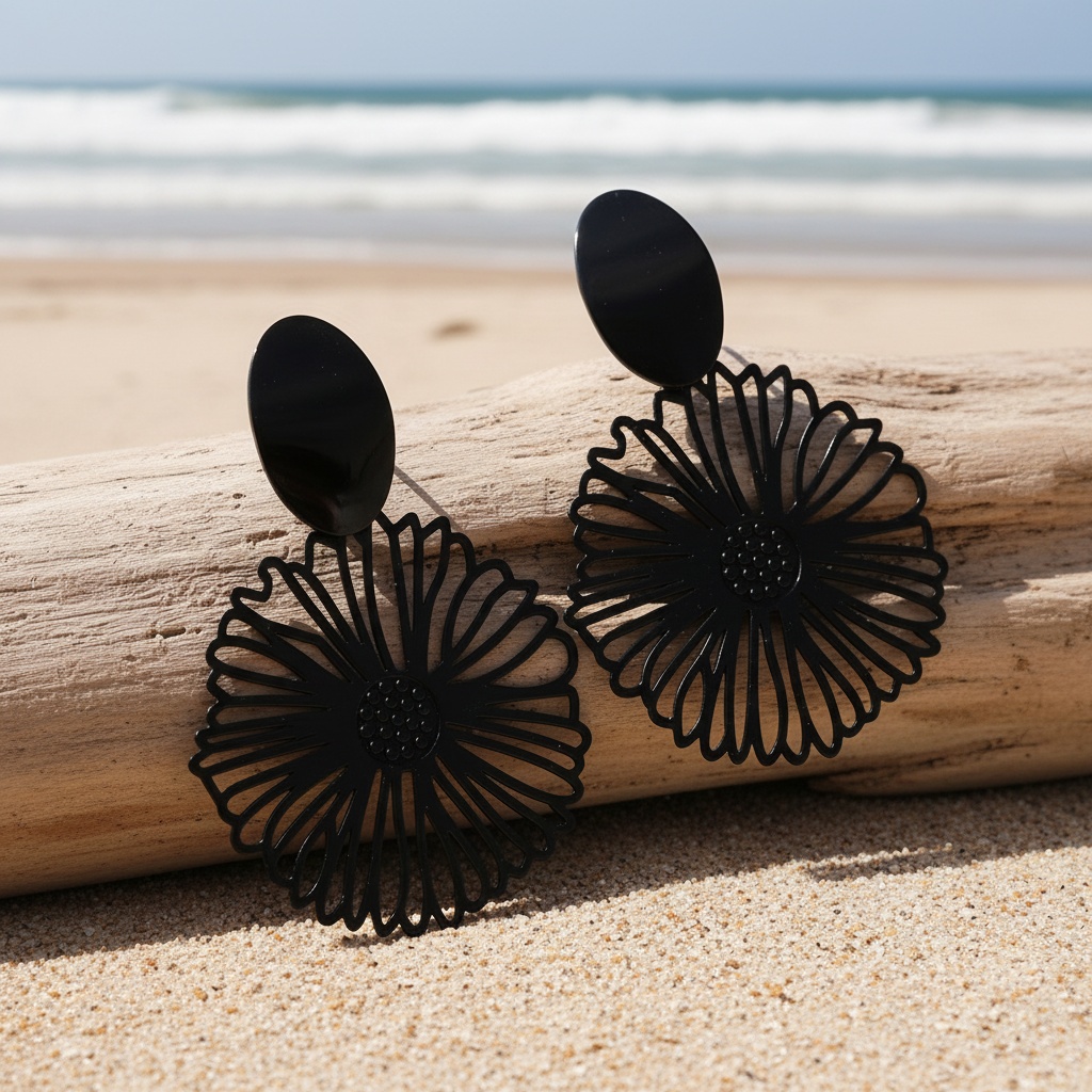 Women's Golden Clip-On Earrings, Piercing Resemble Design
